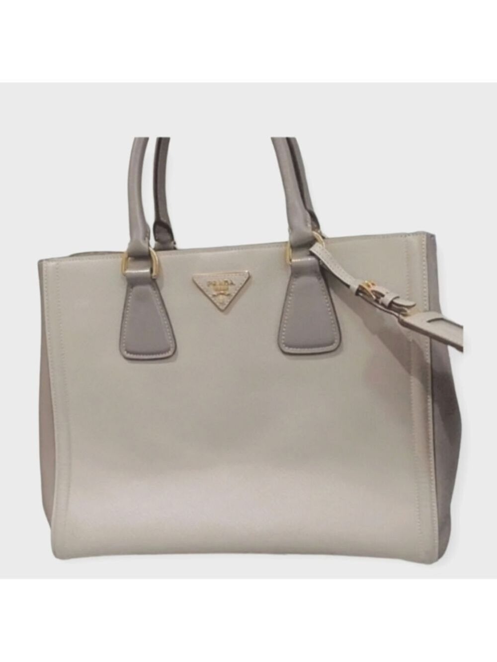 Authentic Prada Saffiano Lux Bicolour Tote Bag